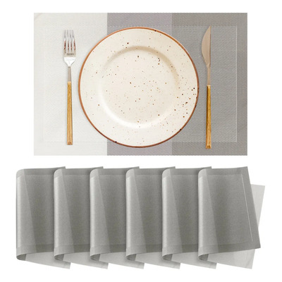 Set 6 Manteles Individuales Para Mesa, Tapete De Mesa Antideslizantes Mantel Individuals Restaurante Manteles Individual Tapetes Para Cocina Impermeable Aislamiento Térmico Proteja La 45*30cm Estilo 2 | MercadoLibre