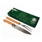 Kit Bbq Churrasco Faca E Garfo Palmeiras Top Presente Pai