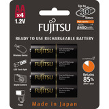 4 Pilhas Aa Recarregáveis 500x Fujitsu  Eneloop Pro 2550mah