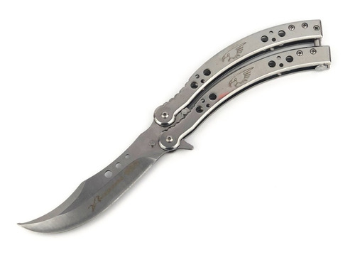 Cuchillo Navaja Tactica Tipo Mariposa Balisong Acero Negro