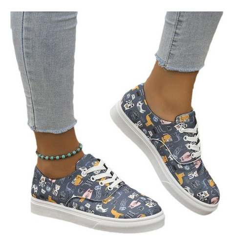 Zapatos Planos Con Estampado De Dibujos Animados Para Mujer