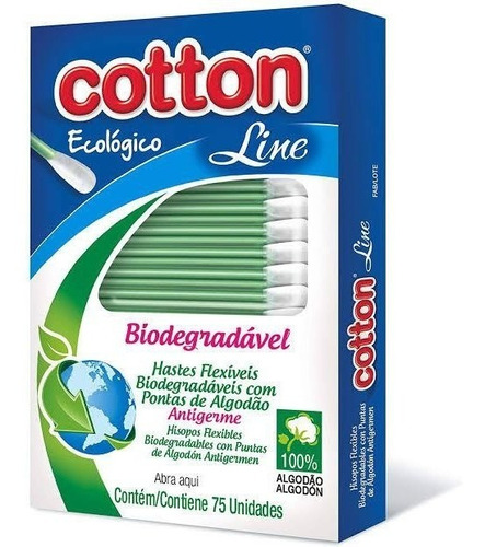 Hastes Flexíveis Biodegradáveis 75 Unidades Cotton Line