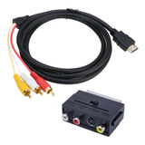 Cable Adaptador 2 En 1 Compatible Con Rca Scart Cable Audio
