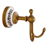 Gancho Cabide Porta Toalha Antigo Porcelana Bronze Provençal