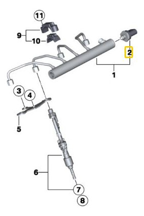 Sensor De Alta Presin Bmw Z4 E89 18i N20 Foto 2