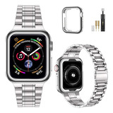 Malla De Acero Inox. P/apple Watch S/6/5/4 38/40mm - Plata