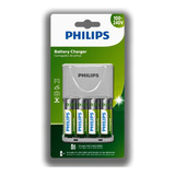 04 Pilhas Aa Recarregável 2450mah Philips + Carregador