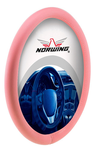 Cubre Volante Rosa Norwing Simil Cuero Deportivo 38 Centim.