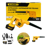 Soprador E Aspirador De Folhas 21v Com 2 Baterias Portátil