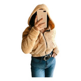 Campera Peluche Capucha Teddy - Mujer