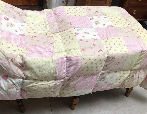 Acolchado Plumas Arredo Una Plaza Reversible Patchwork Niña