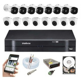 Kit Cftv Intelbras 16 Câmeras 1120 Dvr 16ch Mhdx 1116