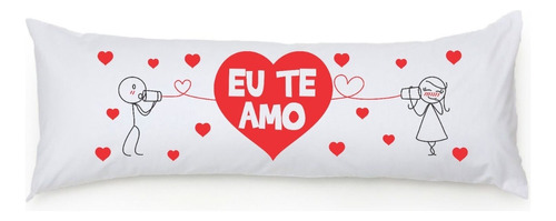 Fronha Estampada Para Travesseiro De Corpo Xuxão Cor Eu Te Amo