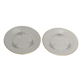 Antiguos 2 Platos De Porcelana Tsuji Con Flores 16 Cm 