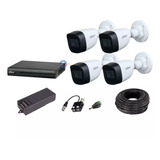 Kit 4 Camaras Dahua 5mp Con Microfono Dvr 4ch Conectores 