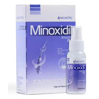 Minoxidil 5% Anacastel Solución Tratamiento Cabello Anticaida Capilar, Crecimiento Cabello y Crecimiento barba y bigote Minoxidil Tópico hombres y mujeres | Meses sin interés