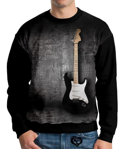 Moletom Rock N Roll Adulto Guitarra Unissex Blusa Casaco Cnz