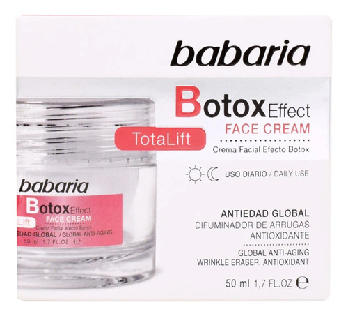 Babaria Crema Facial Efecto Botox 30ml Tipo De Piel Todo Tipo De Piel