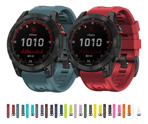 Correa De Reloj De Silicona Para Garmin Fenix 7x/6x/5x 26 Mm