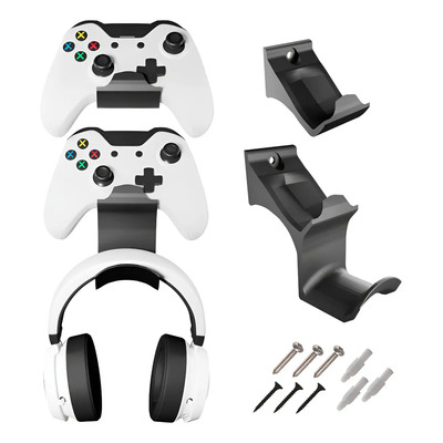 Base Soporte De Pared Para Control De Xbox One Series S Y X Color NEGRO - 2 CONTROLES Y AUDIFONOS | Meses sin interés
