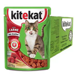 Caixa Alimento Úmido Kitekat Carne Ao Molho Ração De Gato