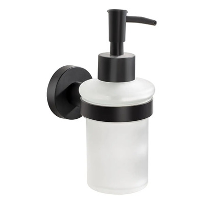 Dispenser De Pared Negro Para Jabón Liquido En Vidrio Esmerilado Color Negro