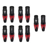 10 Piezas Conector Xlr Canon Macho Y Hembra Krack Audio Pro