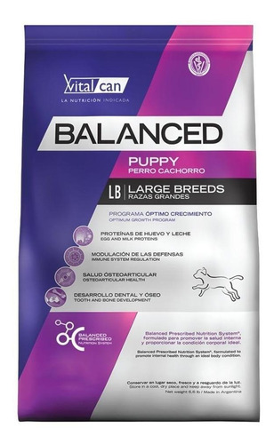 Alimento Vitalcan Balanced Dog Para Perro Cachorro De Raza Grande Sabor Mix En Bolsa De 15 kg