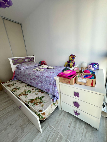 Juego Dormitorio Infantil + Cajonera + Baulera + Biblioteca