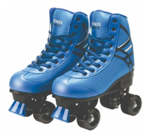 Patins Roller Skate Azul Ajustável  35 Ao 38 - Fenix