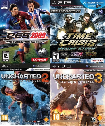 Juegos Play 3 : Pes 2009 - Time Crisis - Uncharted 2 Y 3