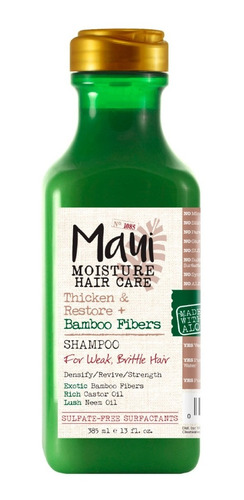 Shampoo Reparador Maui Moisture Con Fibra De Bambú 385 Ml