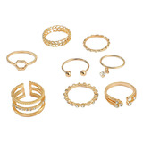 8 Unids/set Anillos De Oro Vintage Bohemio Para Mujer Por En