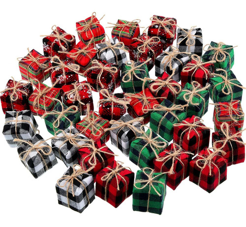 40 Piezas De Cajas De Regalo Pequeñas Árbol De Navida...