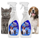 Kit 2 Banho A Seco Spray Para Cães Gato Pet Cachorros 500 Ml
