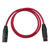 Cable Xlr O Canon 3m Macho-hembra Alta Calidad Rojo Dj Ampli