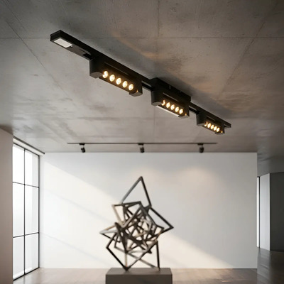Lampara Riel Led 18w Kit Dirigible 1 Metro Luz Neutra Rie6 Estructura Negro | Meses sin interés