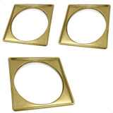 3 Porta Grelha Dourado 15x15 Inox 304 Caixilho Quadrado Kit