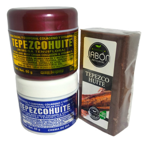 2 Crema De Tepezcohuite Noche Y Día 60gr Jabón Tepezcohuite