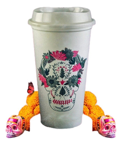 Vaso Starbucks Reusable Día De Muertos México 2021