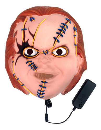 Mascara Chucky Plastico Duro Luz Led Halloween Disfraz