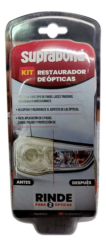 Kit Restaurador De Ópticas Faros Auto Rinde X2 Suprabond Fs