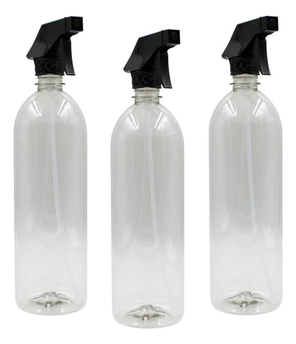 Envase Botella Boston 1 Litro Con Pistola Atomizadora X 15