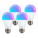 Bombilla Foco Led Inteligente Wifi Multicolor, 4 Uds