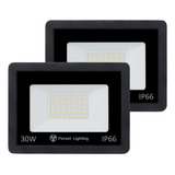 Pack X2 Reflector Led 30w Exterior Proyector Luz Fría Cálida