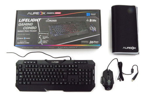 Teclado Y Mouse Rgb + Pad Aureox Lifelight Gaming Gc1000