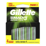 Carga Gillette Mach3 Sensitive Leve 4 Pague 3