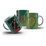 Caneca Gamer Zelda Ocarina Of Time Link Espada Escudo