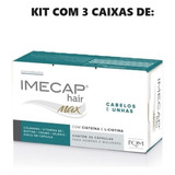 Kit Imecap Hair Max Cabelos E Unhas C/3 Un De 30 Cáps Cada