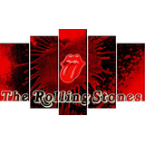 Cuadro 5 Piezas The Rolling Stones Banda Rock Textura